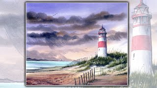 Paint A Lighthouse By The Sea In Watercolours  With Matthew Palmer [upl. by Panayiotis]