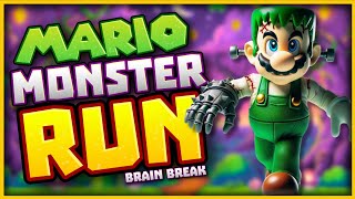 Mario Monster Run  Halloween Brain Break  Mario Freeze Dance  Just Dance  Danny Go Noodle [upl. by Chobot694]