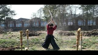 HIMURA KENSHIN style tameshigiri DEMONSTRATION [upl. by Joashus]