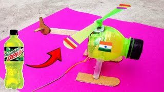 How To Make A HELICOPTER Using Plastic Bottle  flying helicopter [upl. by Dorina]