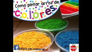 Actividades sensoriales  Como hacer arroz de colores 🍎 [upl. by Hampton]