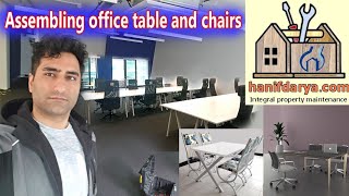 Assembling Office Table and Chairs diy [upl. by Ester570]