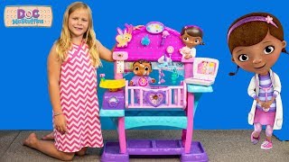 The Assistant Unboxes Doc McStuffins All in One Baby Nursery [upl. by Ahsemad]