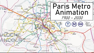 Paris Metro Expansion 19002030 Métro RER Tram Grand Paris Express Animation [upl. by Initirb]