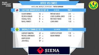 Bromley Town CC 1st XI v Catford Wanderers CC 1st XI [upl. by Tobiah]