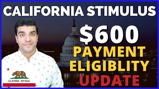 California 600 Stimulus Check Update CA 600 Stimulus Check Payment amp Eligibility Update SSI SSDI [upl. by Adnahsor187]