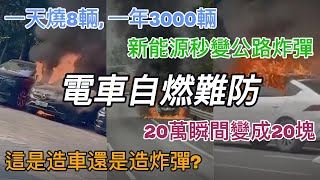 新能源車電池燃燒威力究竟多大？ 2500萬車主難掩擔憂，20萬電車貶值成20塊，一輛新能源自燃， 整個停車場都遭殃，為何合資品牌電車相較更具安全性？ [upl. by Orville23]