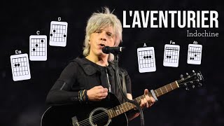 Laventurier  Indochine cover guitare version courte avec les accords [upl. by Latrina]