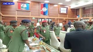 WATCH Moment Chief Of Defence Staff Arrives With Acting Chief Of Army Staff Olufemi Oluyede [upl. by Euf]