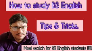 How to study BS English BS English Series [upl. by Enaek174]