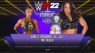 NWAs Kamille Brickhouse VS Jazz I Exhibition  WWE2K22 [upl. by Lahpos]