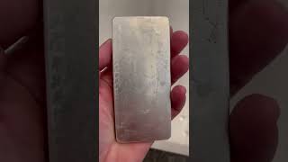 METALOR 1 kilo silver bar cast Sizes at the end of the short video [upl. by Ynnej]