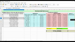 Como hacer una nómina con Open Office Calc [upl. by Rudich505]