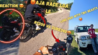 NS200 VS Duke390🤬 Chapri Rider Want’s To Race With Me😡 Long ride with two beasts🥵 Reaction😍 [upl. by Wilfreda469]