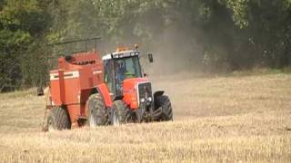 Massey Ferguson 8160 with Hesston 4900 Big Baler [upl. by Arinay]