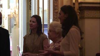 The Queen and The Duchess of Cambridge view the Royal Wedding Dress Exhibition [upl. by Barnabe]