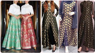 Trendy Brocade Suit Designbrocade fabricnew brocade fabricbrocade Dress design2020 [upl. by Anivad]