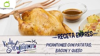 Receta Exprés Picantones con patatas bacon y queso [upl. by Hamon]