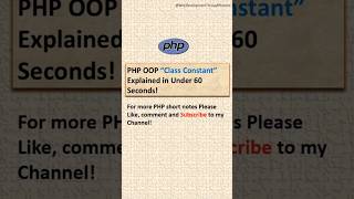 Class Constant PHP OOP Explained with Examples php phpcode oop webdevelopment phptutorials [upl. by Artenra]