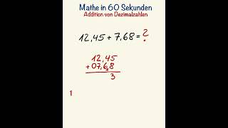 Addition von Dezimalzahlen Mathe lernen mit Mathetipps 🧮🫶🏻 [upl. by Kirrad]