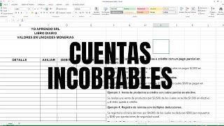 Creación de la Provisión para Cuentas Incobrables Registro Contable Paso a Paso [upl. by Valenta421]