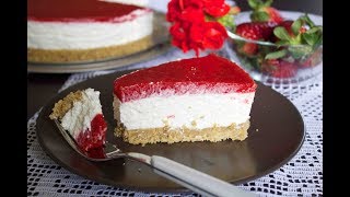 Cheesecake alle fragole senza cottura  Ricetta [upl. by Nidnal]