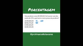 Desconto percentual enem profmarcellotavares matematicaenem matematica matemática [upl. by Joela575]