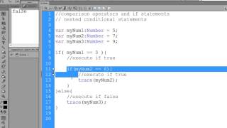 Flash CS6 Actionscript for Beginners  ifelse statements amp nested conditions [upl. by Onstad]