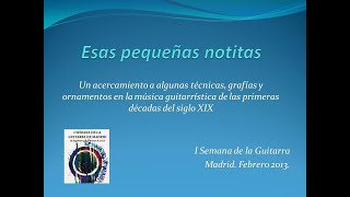 Ornamentos en la música guitarrística de las primeras décadas del siglo XIX [upl. by Bandur]