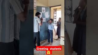 Greeting students ❤️🙏🥹  govt school students shorts ytshorts varg3 primaryschool [upl. by Mosier628]