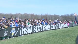 Concordias Mallory Weller wins IHSAA Cross Country individual state title Cadets finish state runn [upl. by Nomaid]