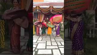 lek Majhi Durga Girl Gangs Dances Together On Ali Thumkat Naar Lachkat Song  Shorts [upl. by Nonnairb]