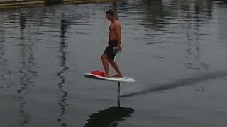 DIY Electric Hydrofoil Part 13  Learning to Ride [upl. by Namra939]