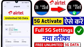 Airtel 5g network Activate Kaise Kare  Airtel 5G Settings Airtel Free Unlimited 5G Data not working [upl. by Garrard135]