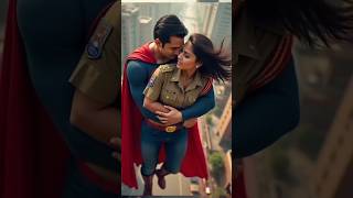 Super hero love Indian police girl iron Man Superman SpiderManmarvel superherogirl [upl. by Nyrehtac]