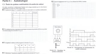 partie1 Revision partie Automatiqueetude du systeme combinatoireconcours 2020 prepa Tunisie [upl. by Kreis]