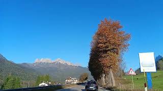 PelmoAntelao sunny Borca Cadore I Veneto Italy 221024 sunny autumn foliage dolomites [upl. by Alliuqat]