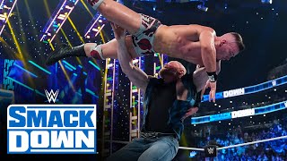 Brock Lesnar surprises and F5s Mr Money in the Bank Theory SmackDown July 22 2022 [upl. by Razid]