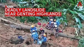 Deadly landslide at campsite near Genting Highlands Malaysia search efforts ongoing for missing [upl. by Orferd]