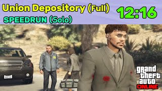 1216 • Union DepositoryFull • Speedrun Solo 🥈2nd place Close to World Record  GTA Online [upl. by Berthold]