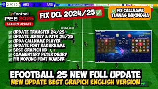 Download eFootball 25 PPSSPP Fix UCL New Latest Update 2425 Best Grapich HD Commentary Peter Drury [upl. by Ramunni]