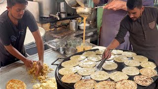 Original PETAI PARATHA in Karachi  Roadside Butter Paratha amp Tea Making  Pakistani Street Food [upl. by Siuol]