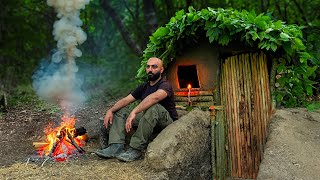 Built A Miniature House In The Forest From Sticks And Clay Relaxing Bushcraft [upl. by Sisto]