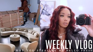 WEEKLY VLOG  He Stole My Hello Fresh  My New Sofa is Here  Girl Talk  Peyton Charles [upl. by Gussie]