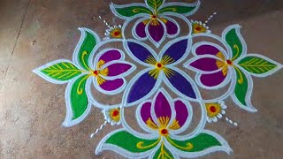 Easy Sankranthi Muggulu 33 dots Pongal Kolam Friday special rangoli kolangal [upl. by Imorej]