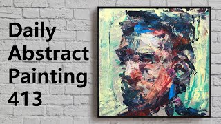 Abstract Expressionism  Portrait  Painting Tutorial  Daily Painting 413 [upl. by Eimoan695]