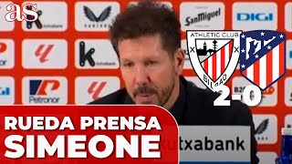 SIMEONE en RUEDA DE PRENSA Juego del ATHLETIC TRANQUILO a pesar de la DERROTA  ATHLETIC VS ATLETI [upl. by Eckel]