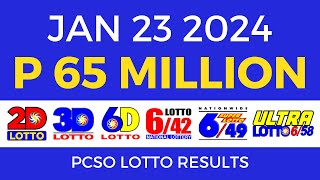 Lotto Result January 23 2024 9pm PCSO [upl. by Oinotnaocram586]