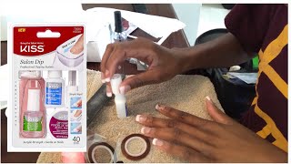 How to DIY  Kiss Salon Dip Powder Manicure [upl. by Eetnod]