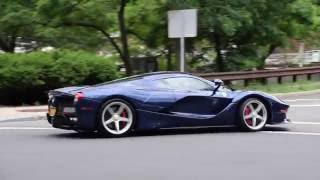 Tour De France Blue LaFerrari in Greenwich  Part 10  Startup Hard Acceleration [upl. by Uno]